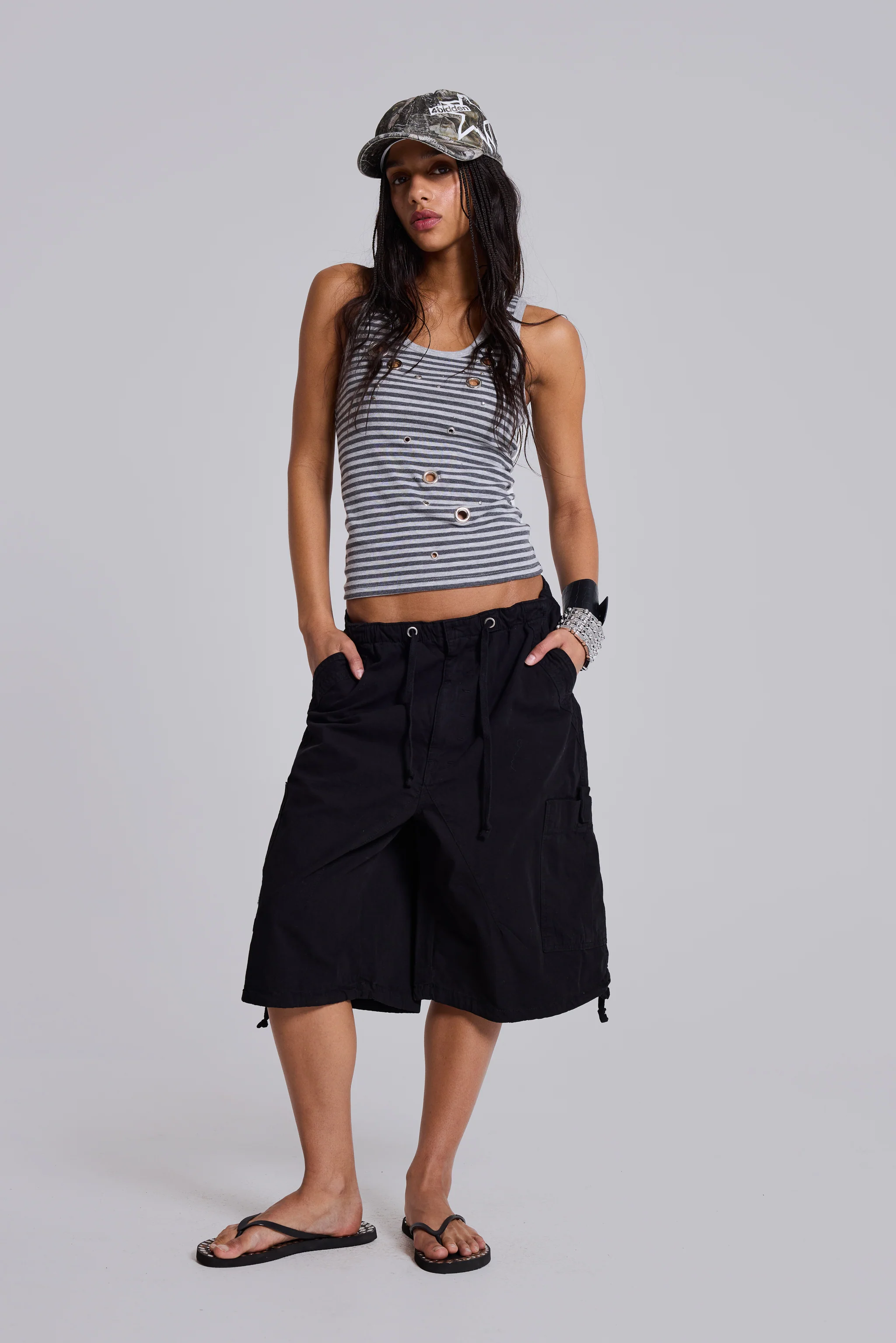 Black Parachute Cargo Shorts