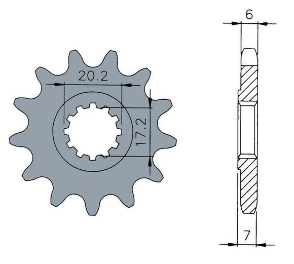 Tecnium gearbox output pinion standard steel 1120 - 420Ref: Te02345A / 1074263001