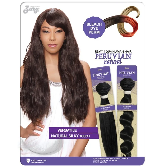 Zury Sis Peruvian Natural 100% Remy Human Hair Weave - STRAIGHT 12-20