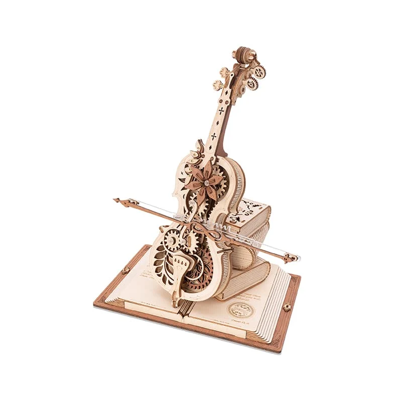 ROKR Magic Cello Mechanical Music Box 3D Wooden Puzzle Robotime AMK63