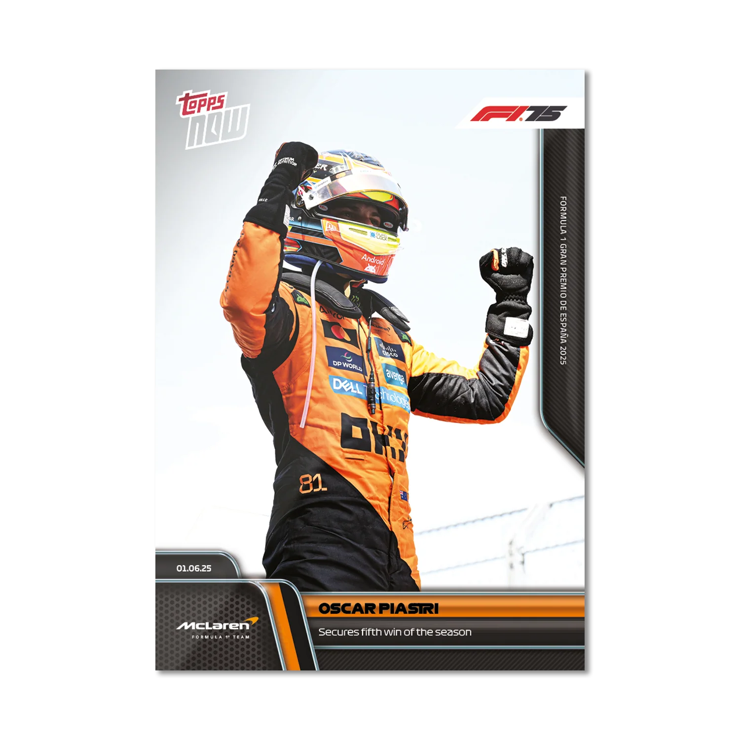 Oscar Piastri - 2025 Formula 1® Topps NOW® - Card 41