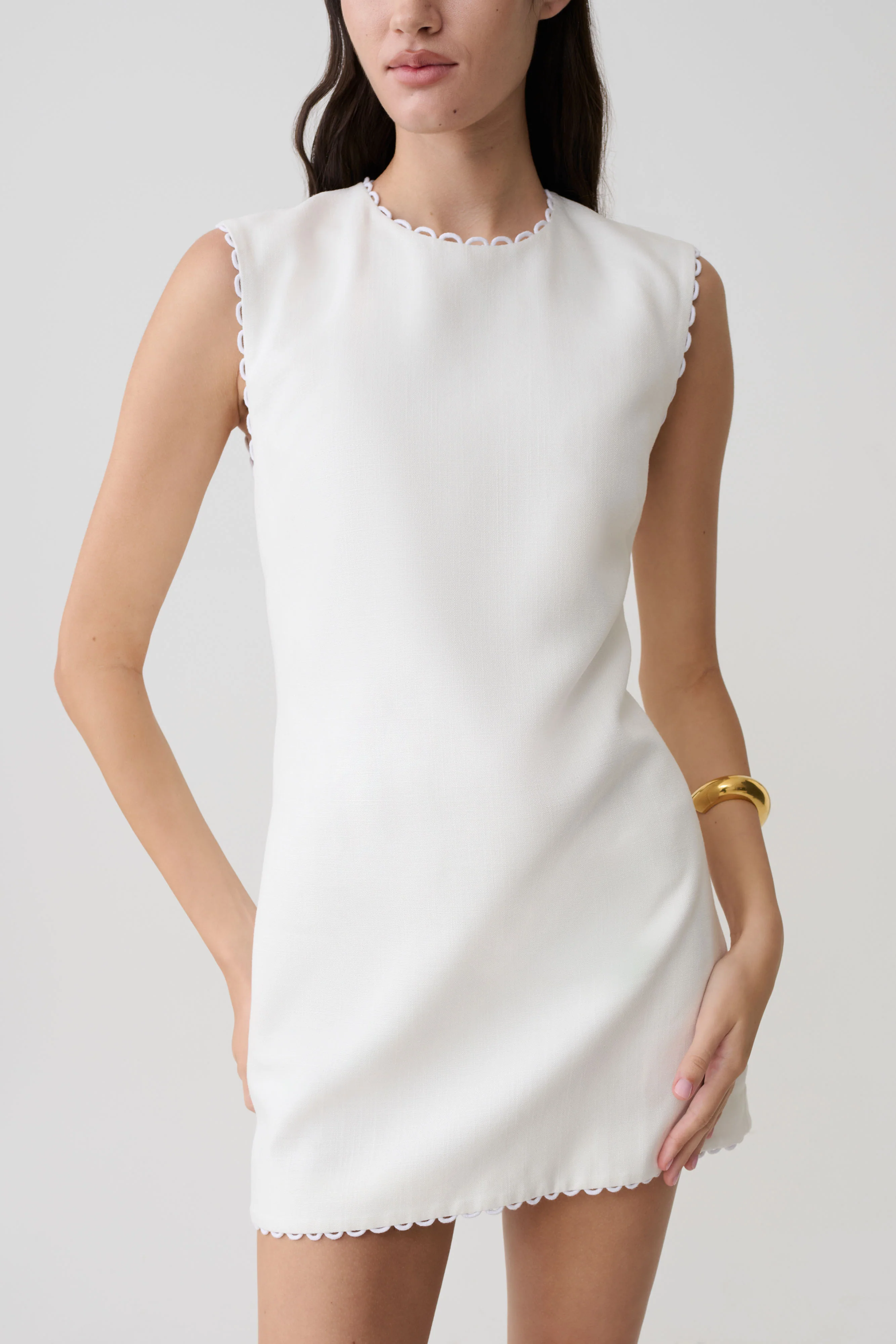 Antonella Linen Mini Dress - White