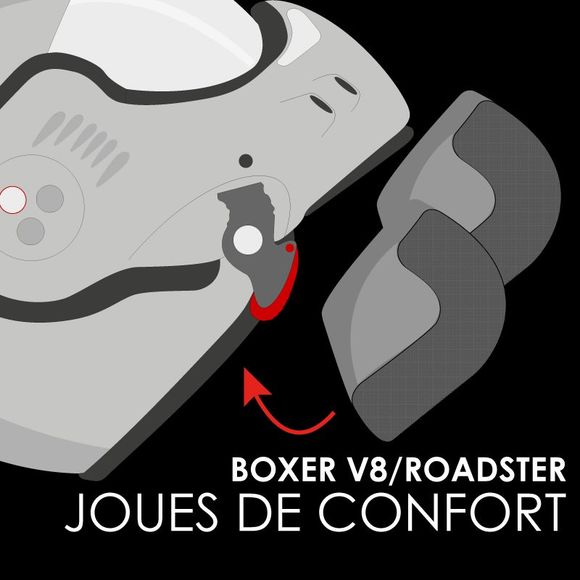 ROOF KIT BOXER V8 cheek pads - BlackRef: RO0213