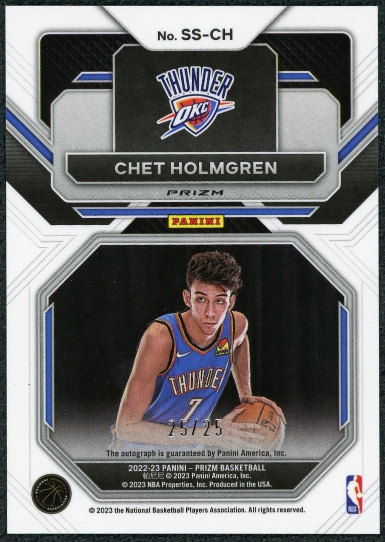 2022/23 Panini Prizm Chet Holmgren Rookie Sensational Signatures Mojo /25