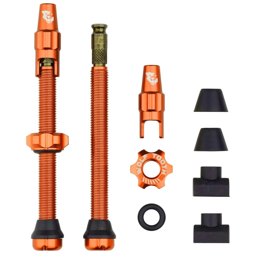 Wolf Tooth Valve Stem Kit - Tubeless | Clik Valve (SCV) - orange