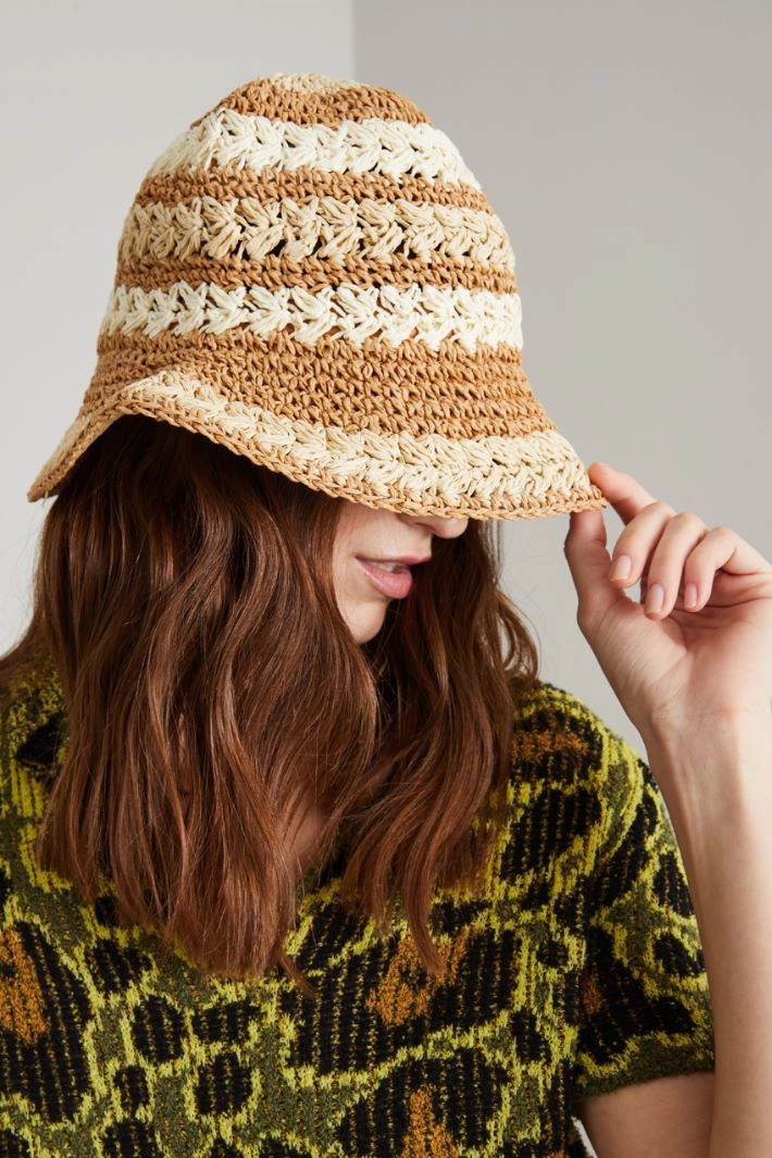 Textile paper hat - BEIGE IVORY