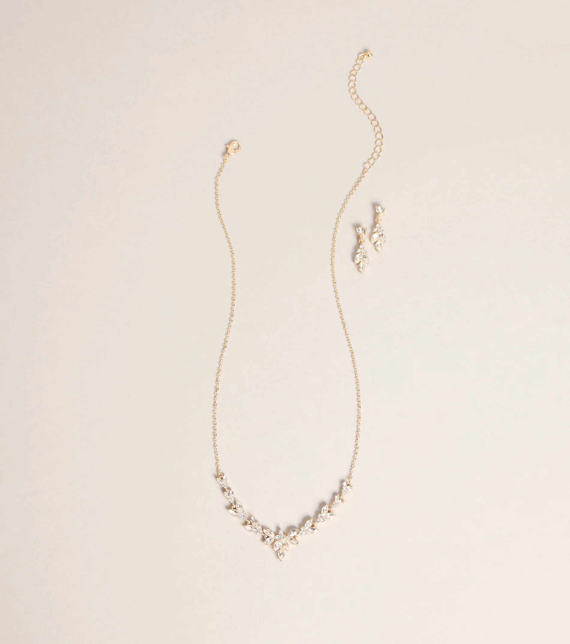 Just Add Sparkle Rhinestone Necklace And Earrings Set