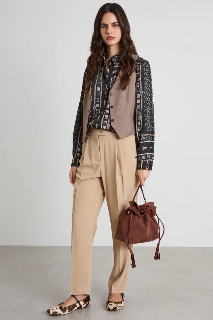 Wool grisaille gilet - DOVE GREY