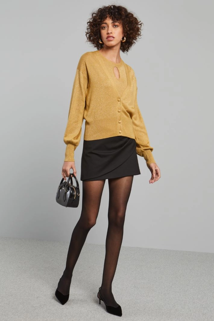 Short draped skirt - BLACK