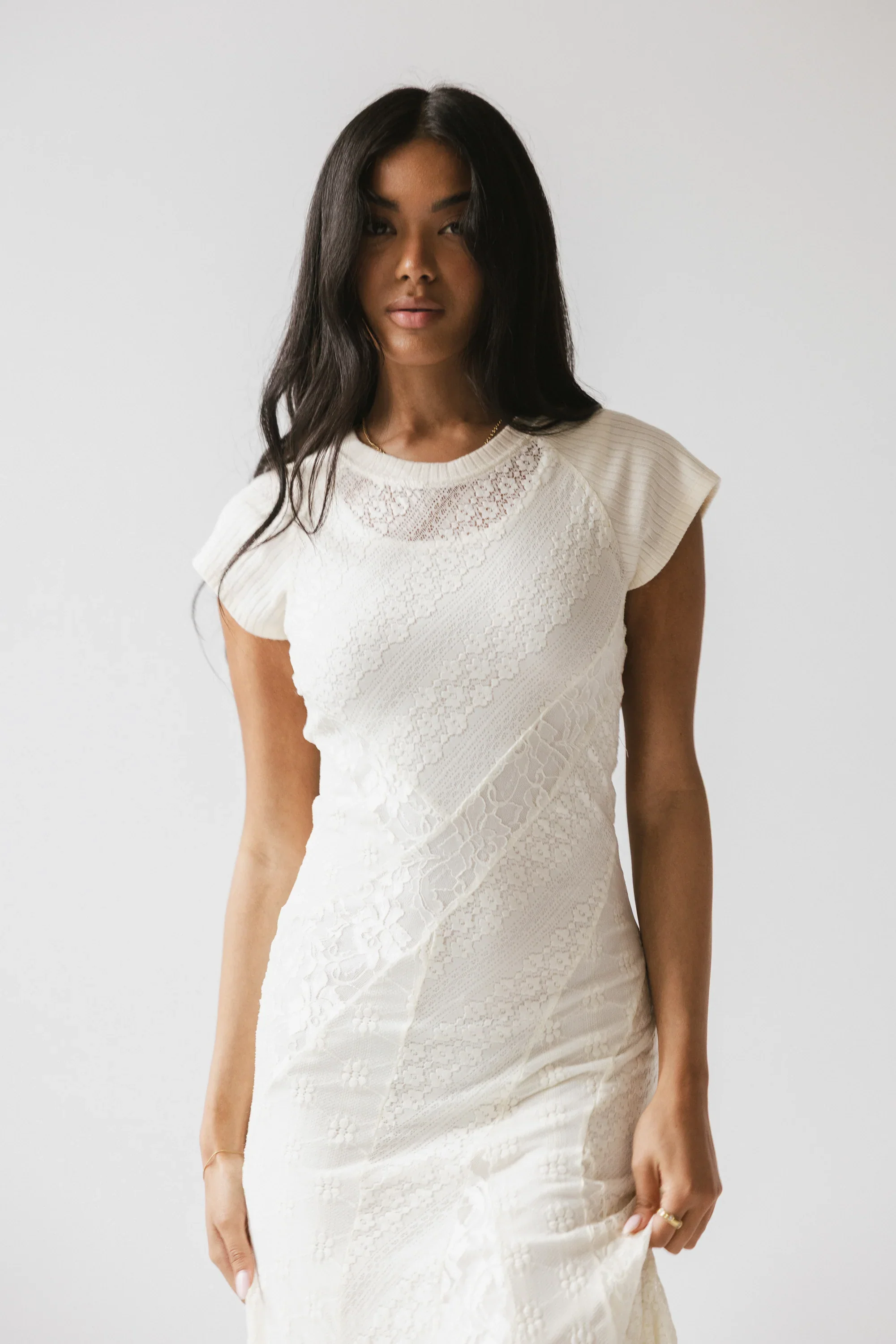 Kameron Lace Maxi Dress in Cream