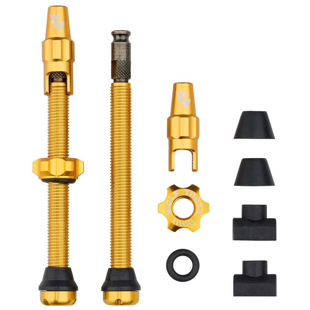 Wolf Tooth Valve Stem Kit - Tubeless | Clik Valve (SCV) - gold