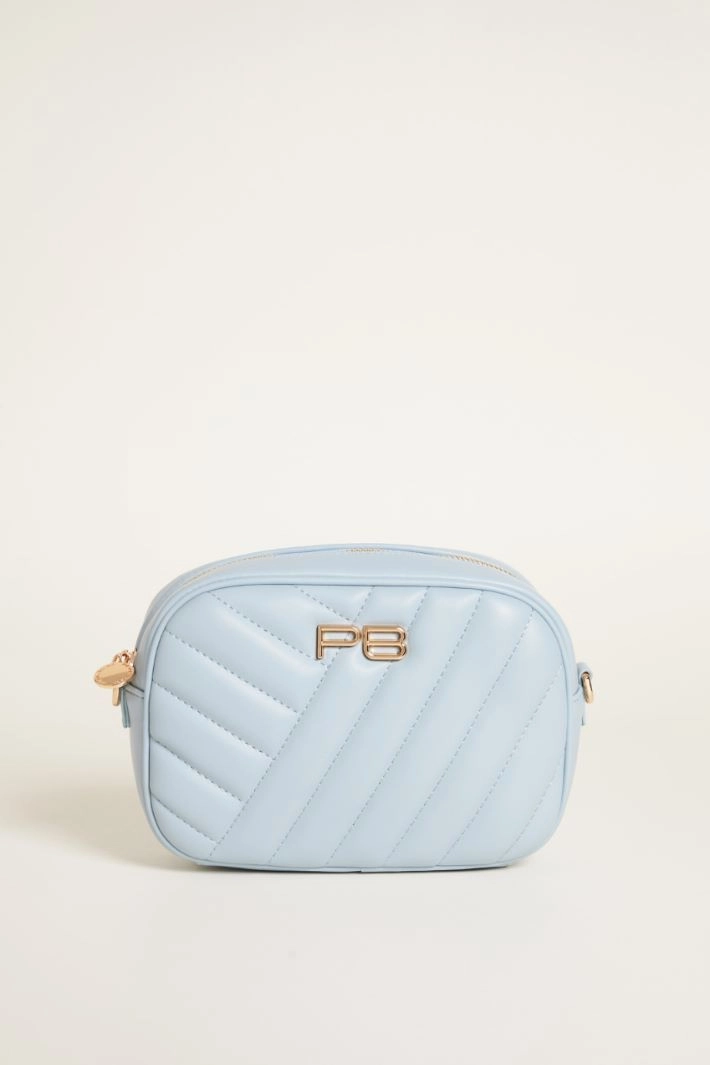 Small coated fabric crossbody bag - LIGHT BLUE
