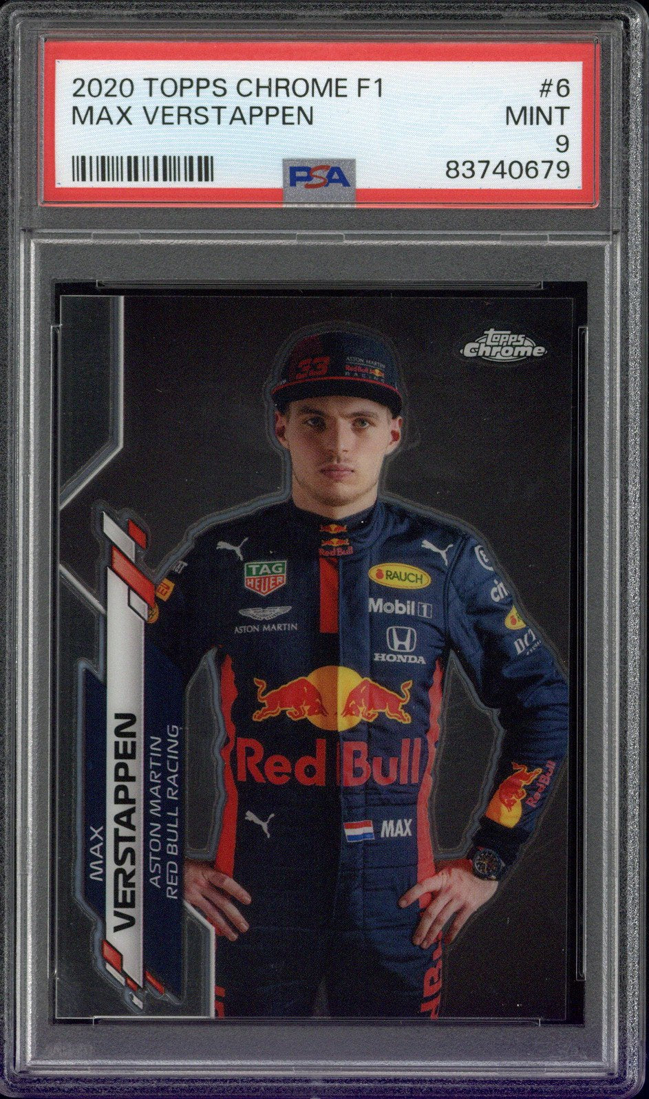 2020 TOPPS CHROME FORMULA 1 #6 MAX VERSTAPPEN PSA 9