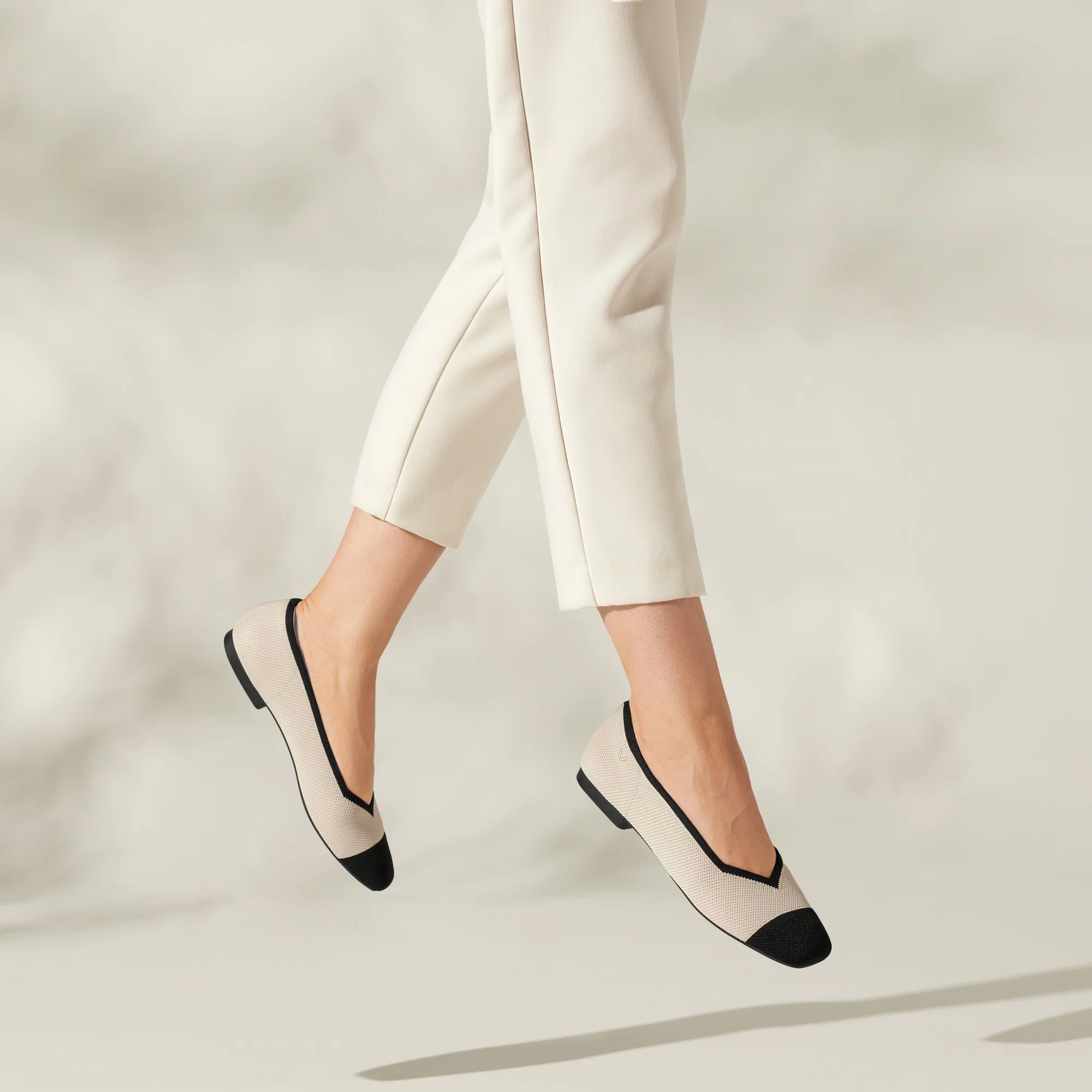 Square-Toe V-Cut Flats (Margot 2.0)
