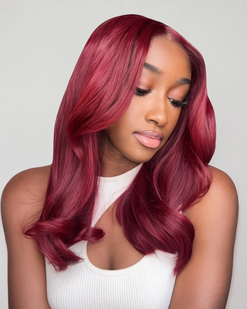 Ophirawig 6x5 invisible knots Glueless Burgundy Straight Wig Pre-cut Lace Beginner Friendly