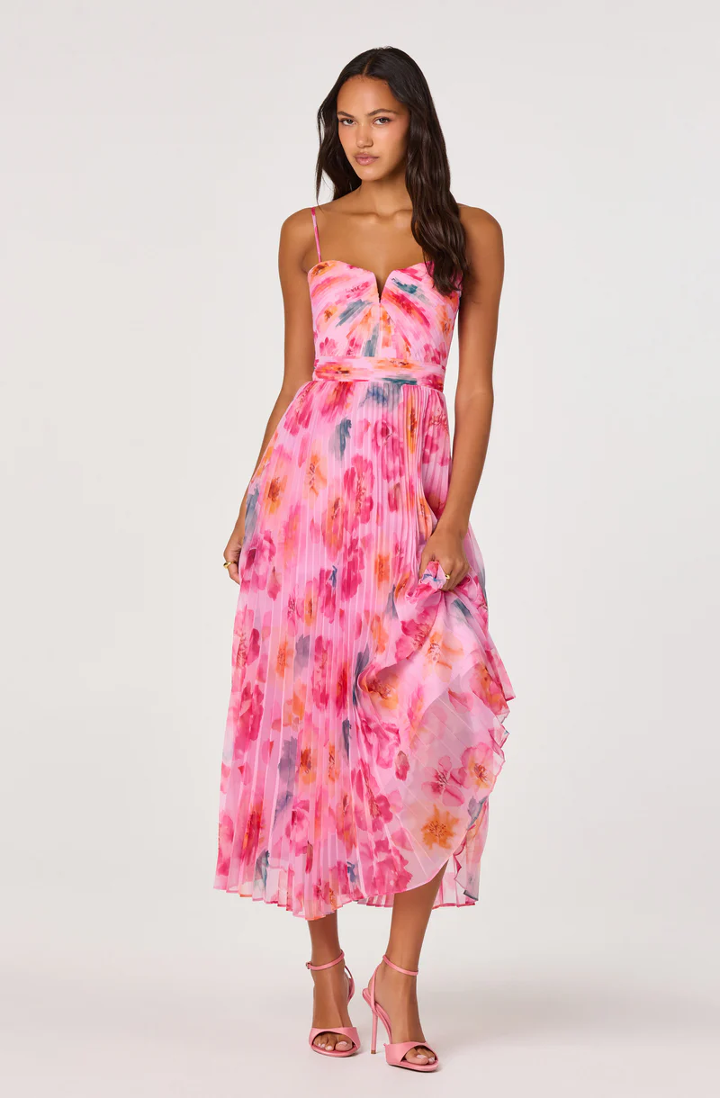 Bayley Floral Pleated Maxi Dress