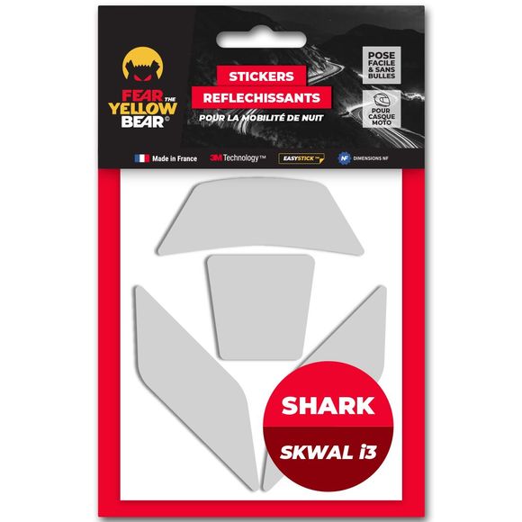 Fear The Yellow Bear REPLICA SHARK SKWAL i3 Reflective Stickers - WhiteRef: FYB0021