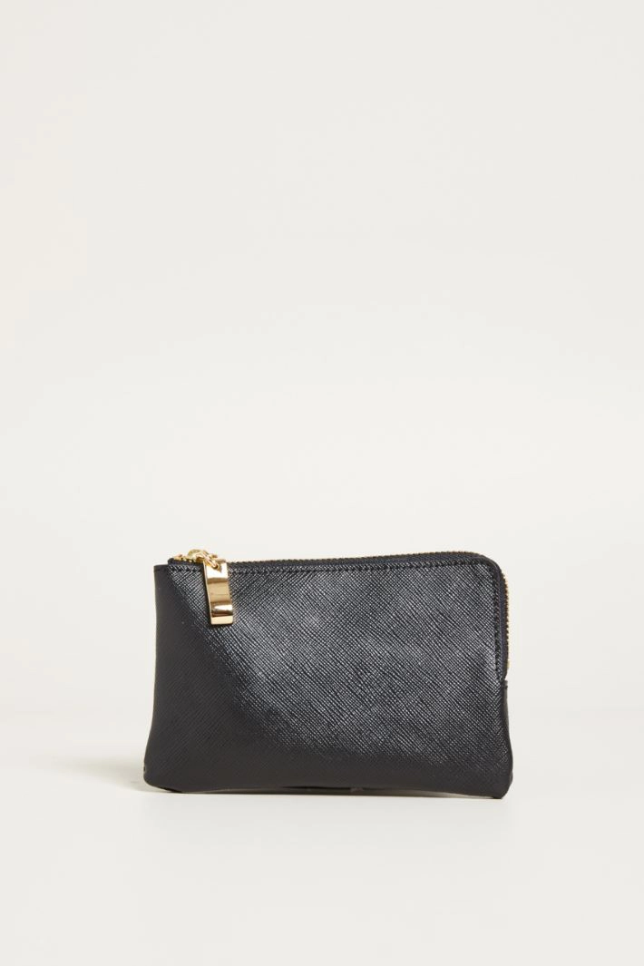 Saffiano effect wallet - BLACK