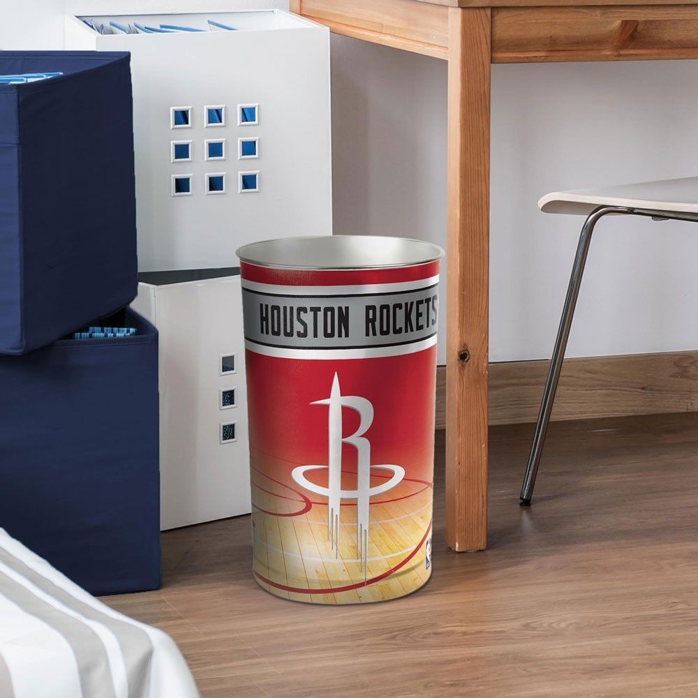 Houston Rockets NBA Metal Wastebasket