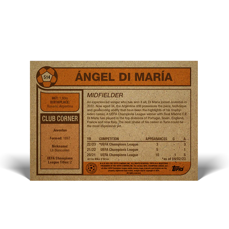 Topps UK - UCC Living Set Card #514 - Angel Di Maria