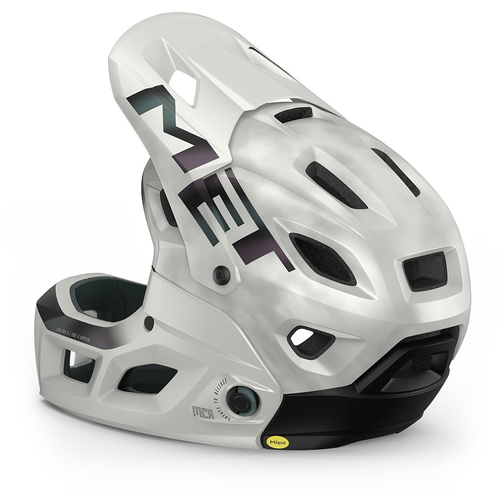 MET Parachute MCR MIPS Full-Face Helmet - white iridescent matt