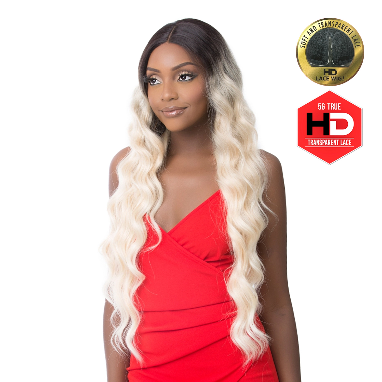 It's A Wig Human Hair Blend 5G True HD Lace Front Wig HH HD Lace Beach Wave 32