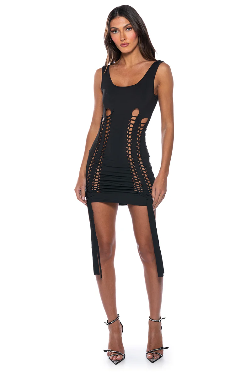 Worst Behavior Distressed Mini Dress