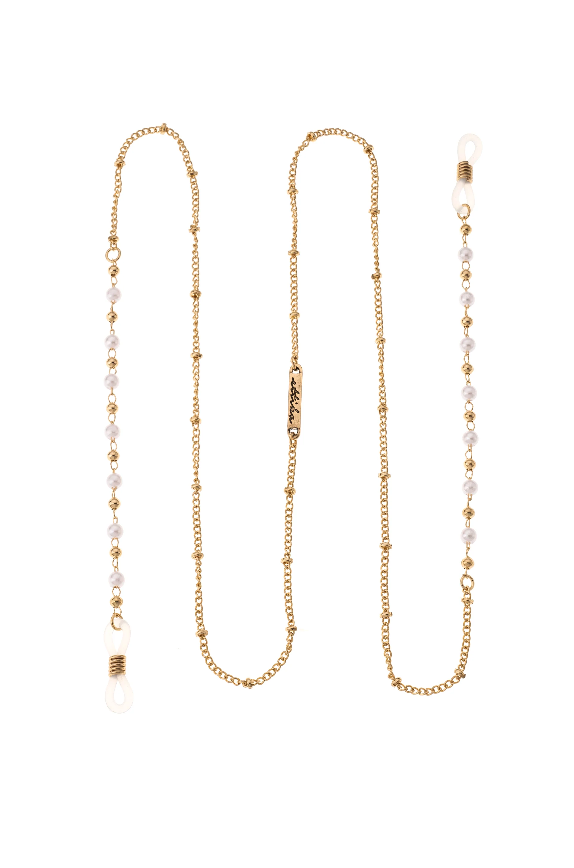 Dainty Pearl and Gold Eyeglass Chain