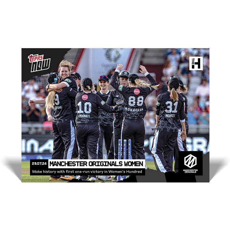 Manchester Originals Women - Make history with first one-run victory in Women’s Hundred - 2024 The Hundred TOPPS NOW® Card 5 - PR:14