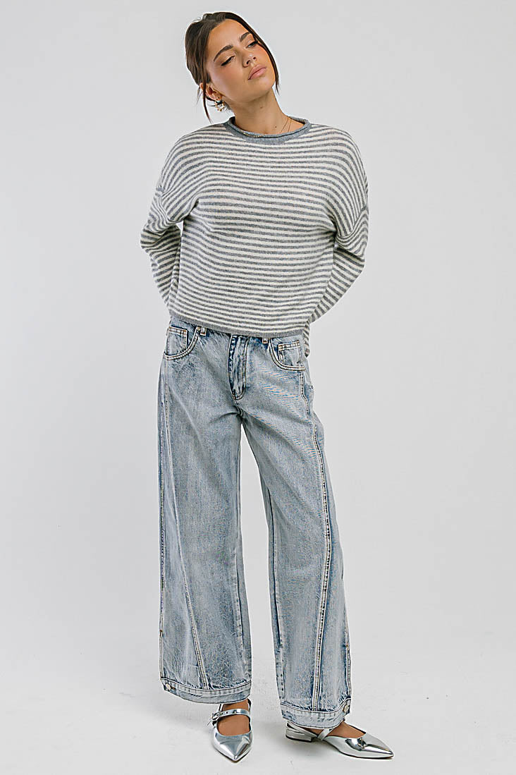 Kadie High Rise Baggy Jeans in Light Wash