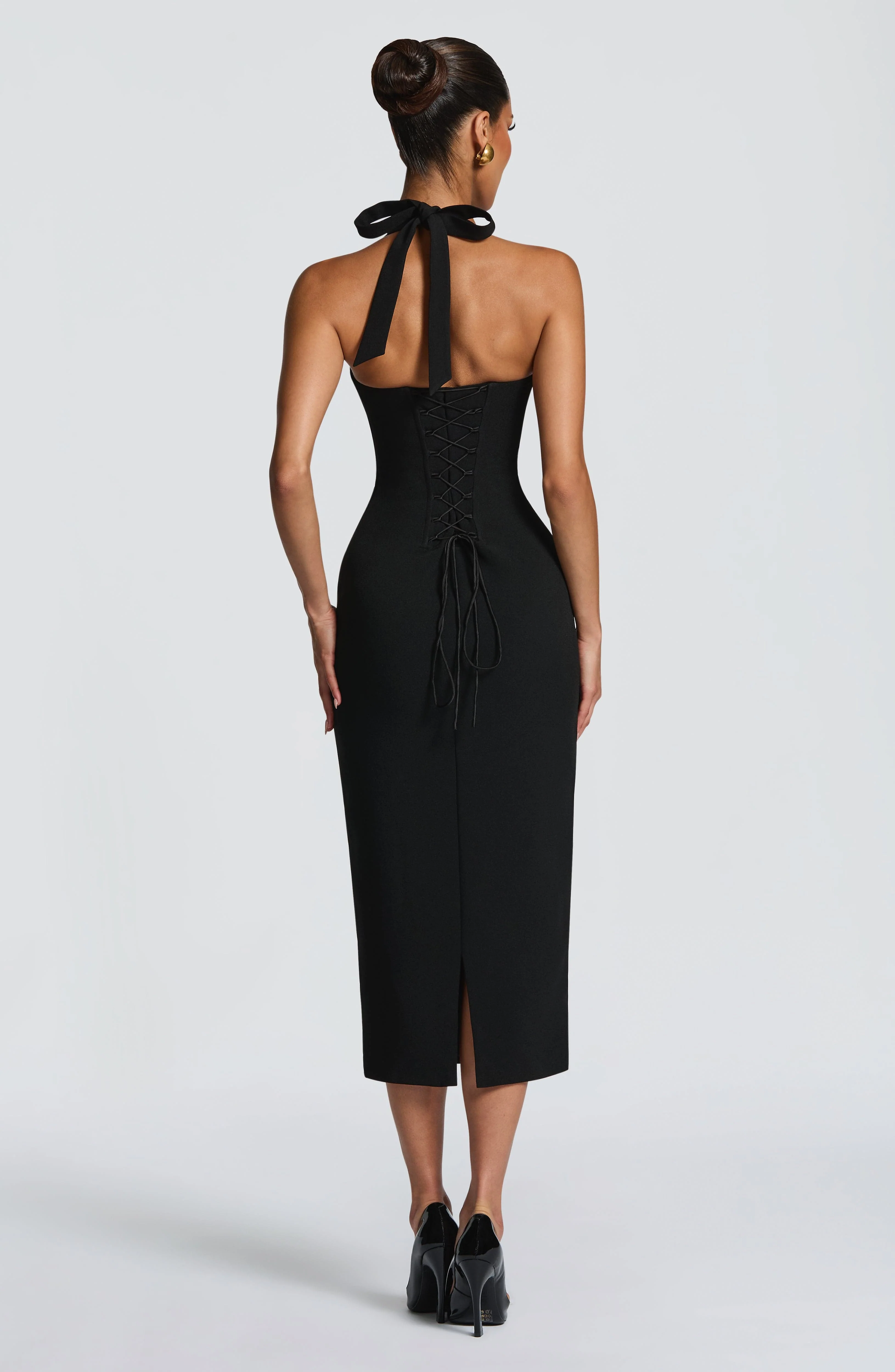Cassia Midi Dress - Black