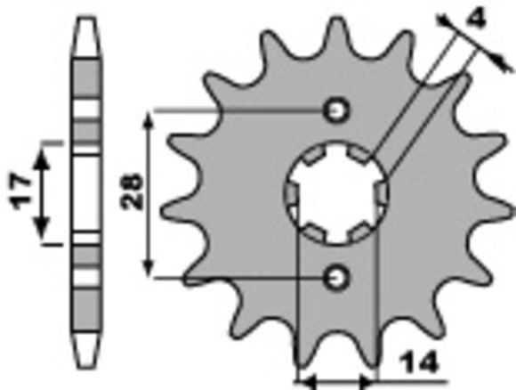 Gearbox output pinion PBR standard steel 2107 - 420 12 teethRef: Pbr01572A / 1077569001