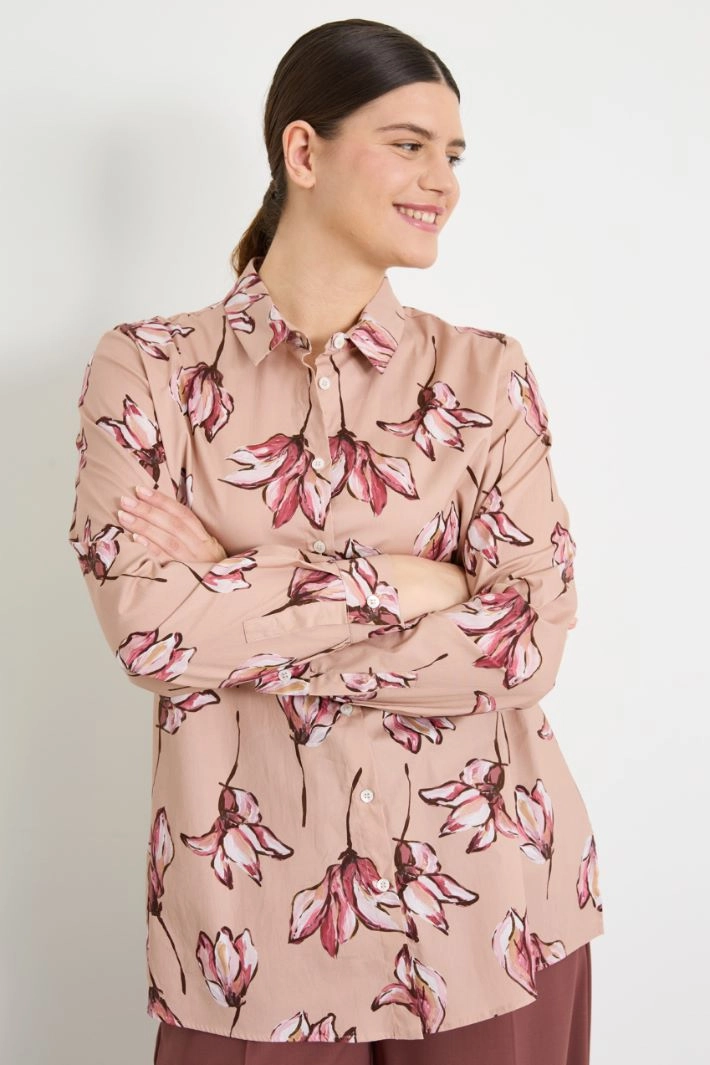 Camicia in cotone stampato - PINK