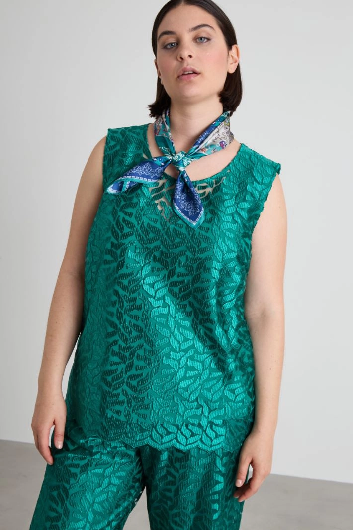 Silk twill scarf - GREEN