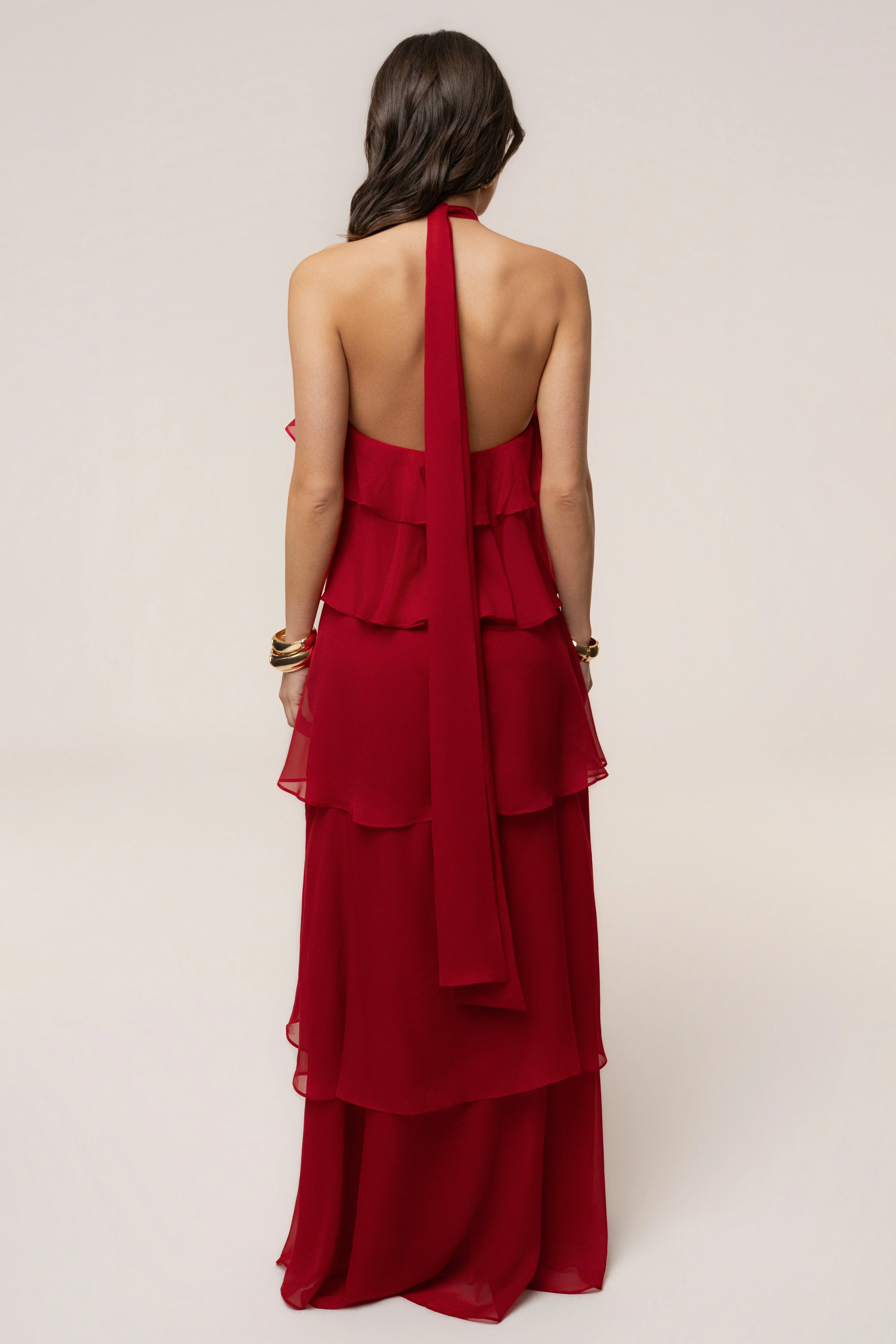 Red Head In The Clouds Maxi Dress