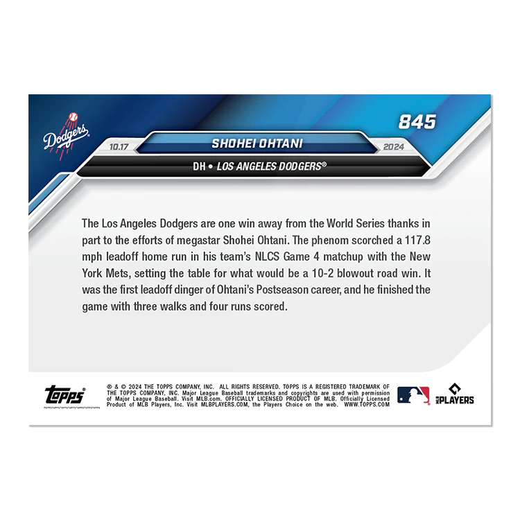 Shohei Ohtani - 2024 MLB Topps NOW® Card 845