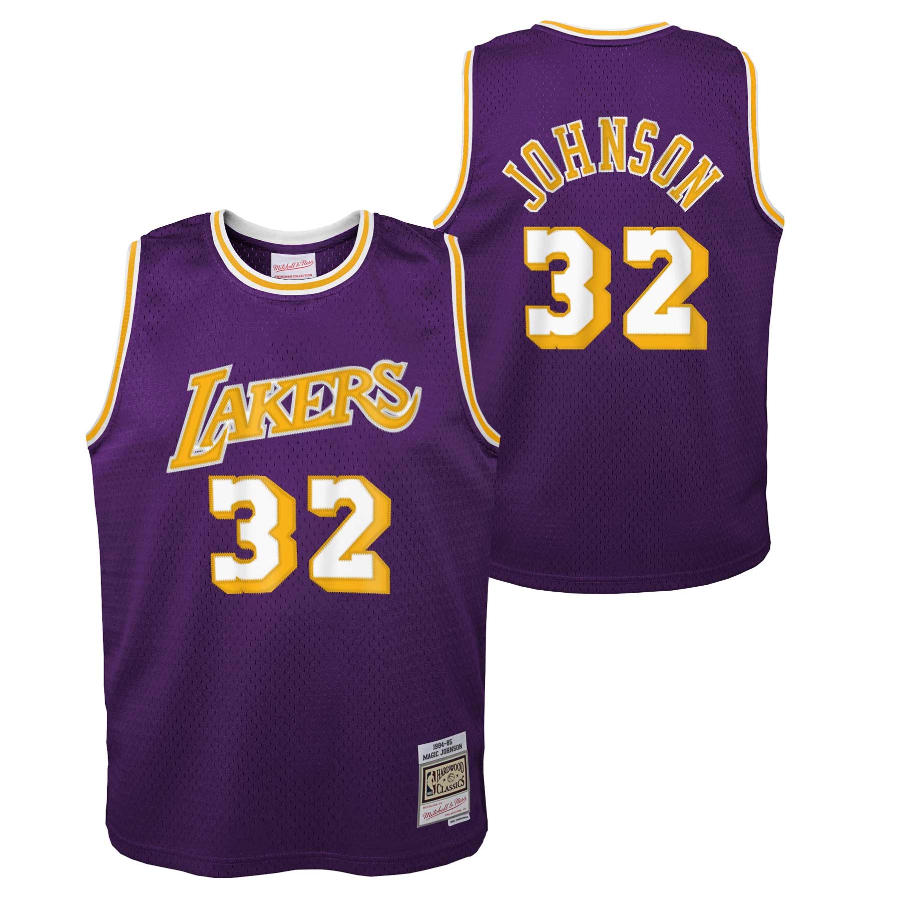 Magic Johnson #32 Los Angeles Lakers 1984-85 Youth Swingman NBA Jersey Purple (YOUTH)