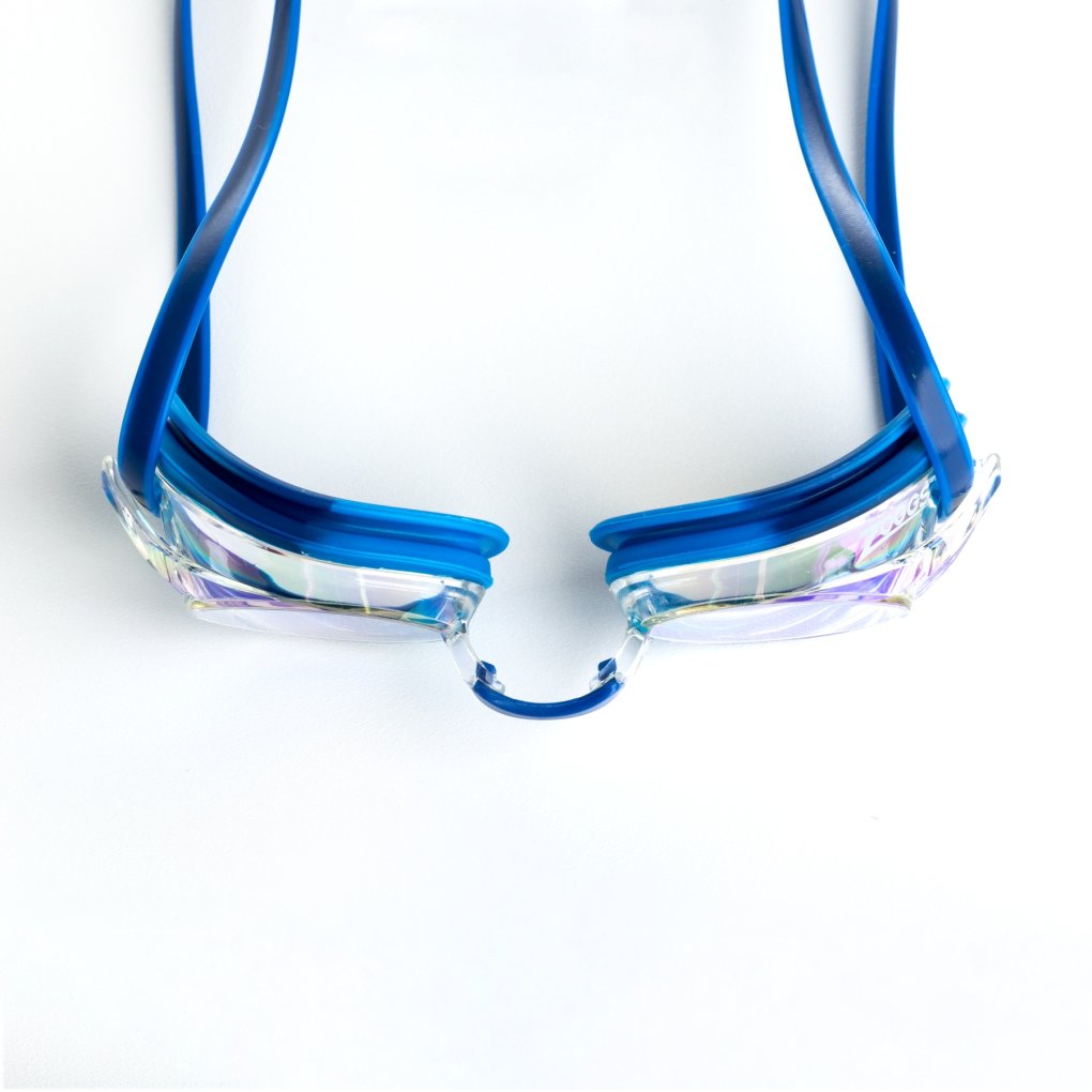 Zoggs Racer Titanium Swimming Goggles - Blue/Light Blue - Mirror Clear
