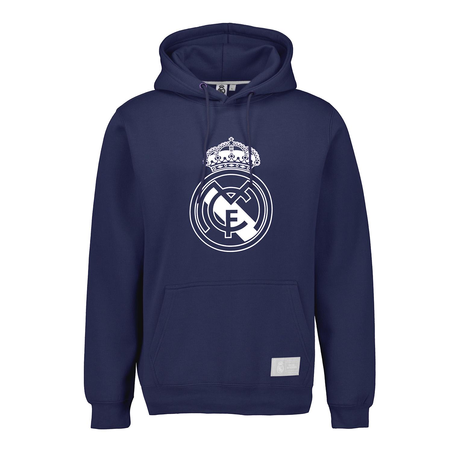 Mens Color Crest Hoodie Navy Real Madrid
