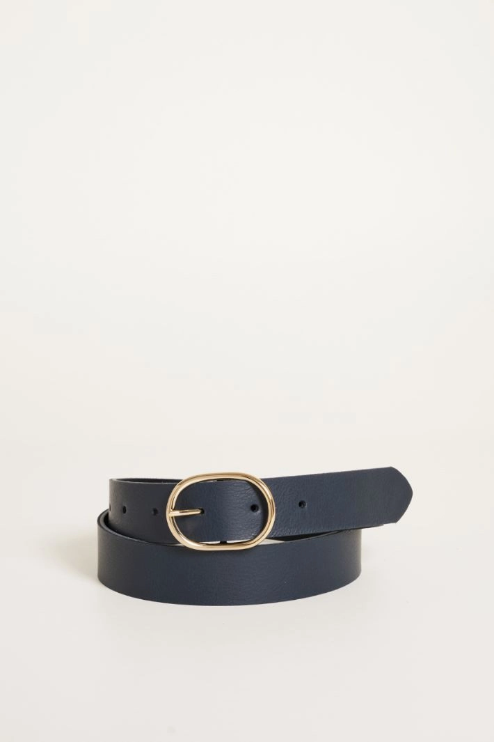 Leather belt - BLUE
