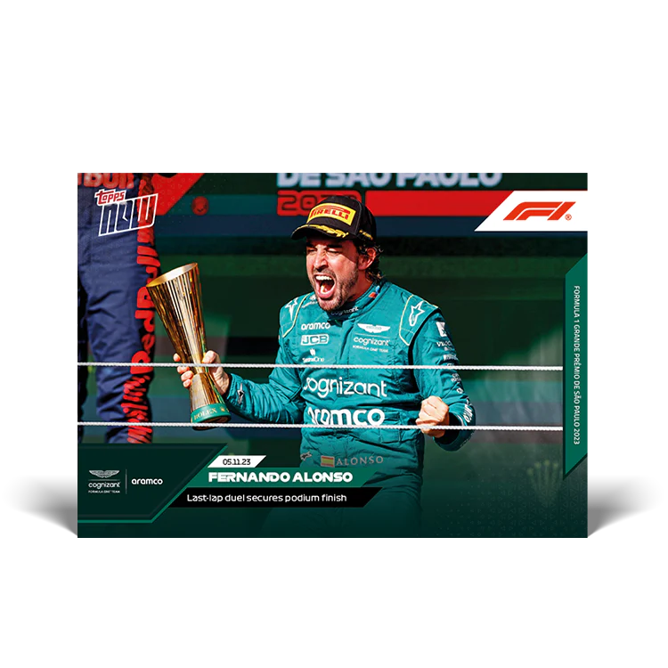 Topps UK - Fernando Alonso - Last-lap duel secures podium finish - F1 TOPPS NOW® Card #66