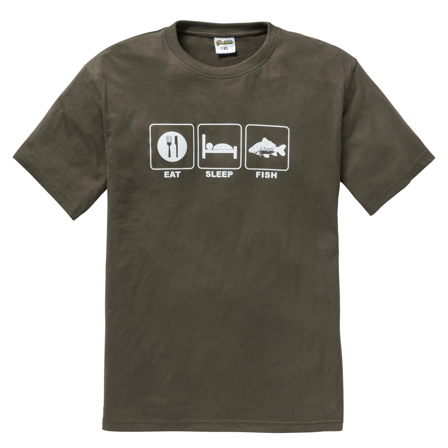 T-Shirt ‘Eat Sleep Fish’ Men (Olive)