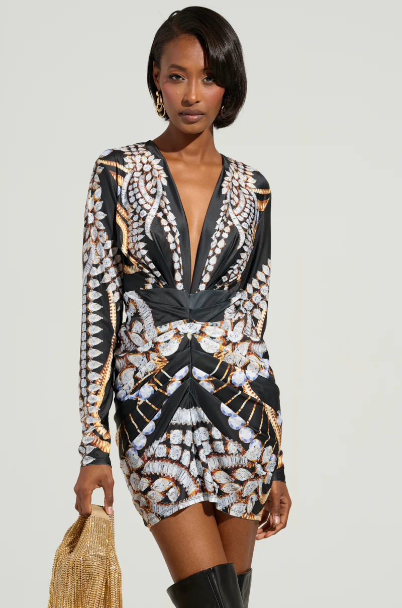 Printed All Over Mini Dress