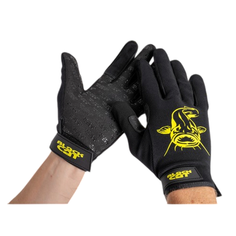 Black Cat Gripper Gloves (Black\/Yellow)