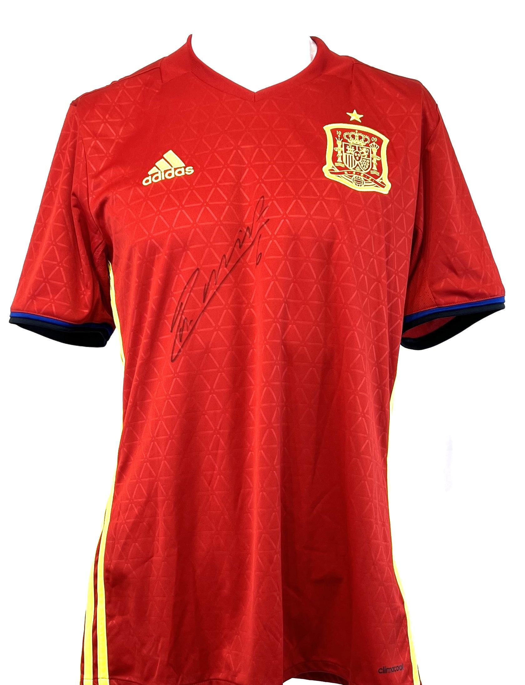 Andres Iniesta Front Signed Spain 2016/17 Adidas Home Jersey