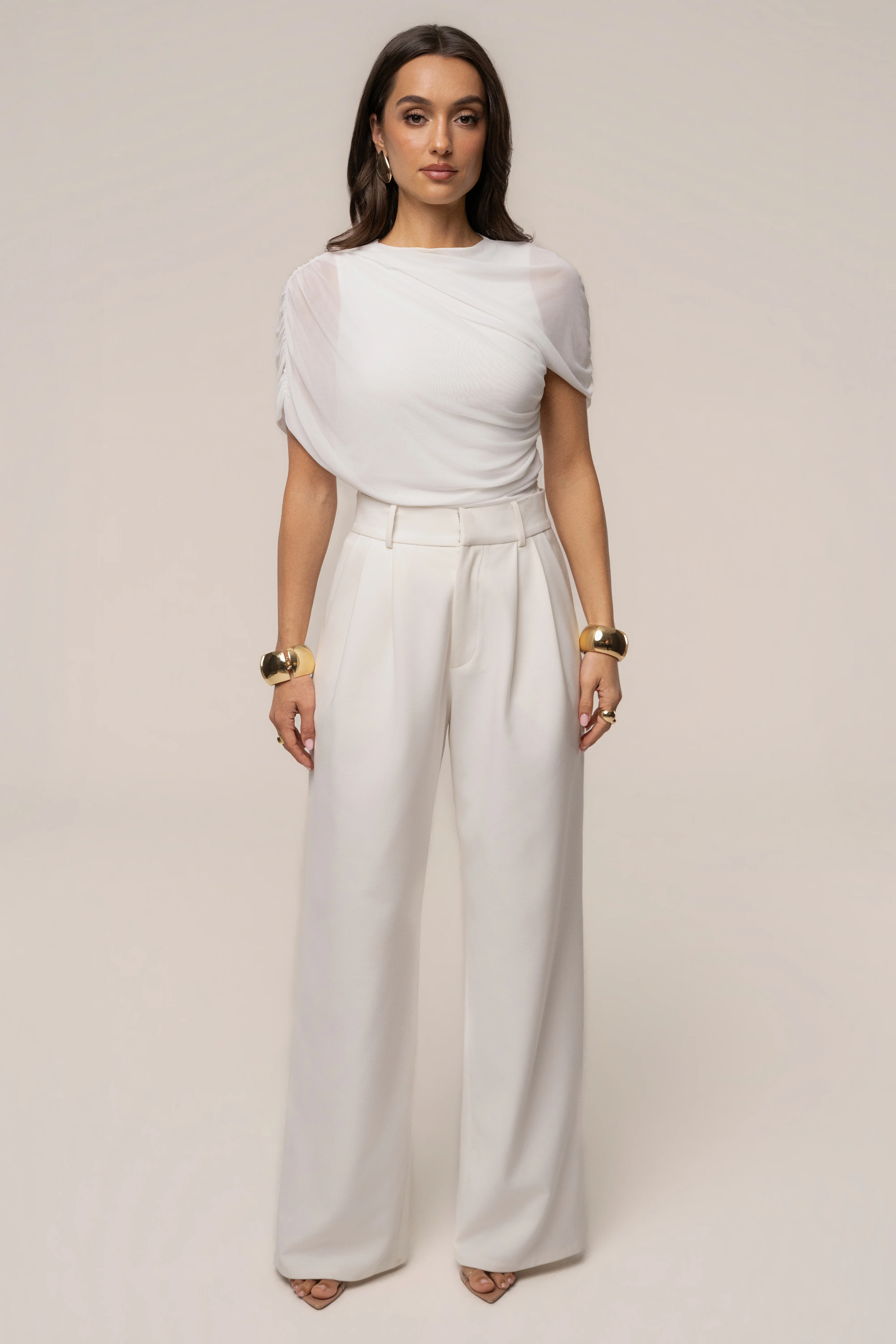 Ivory Marcella Ruched Top