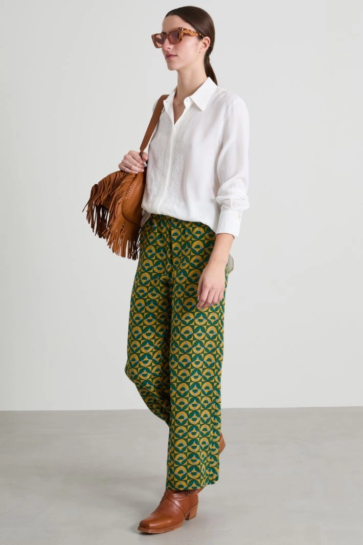 Lace and crepe blouse - WHITE