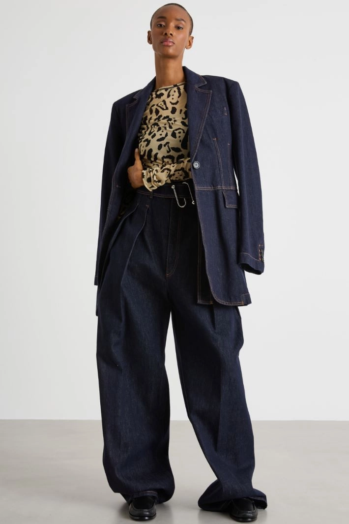 Animal-print Tulle Top - BEIGE