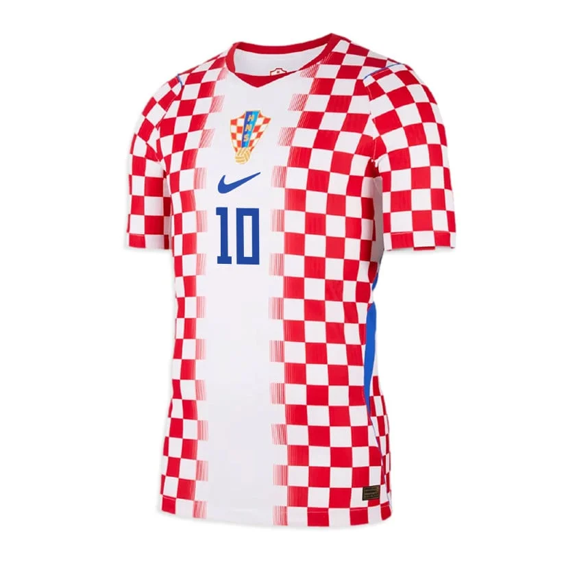 Luka Modrić 10 Croatia National Team 2026 x World Cup Patch Home Jersey – Men, White/ Red – Jersey Teams