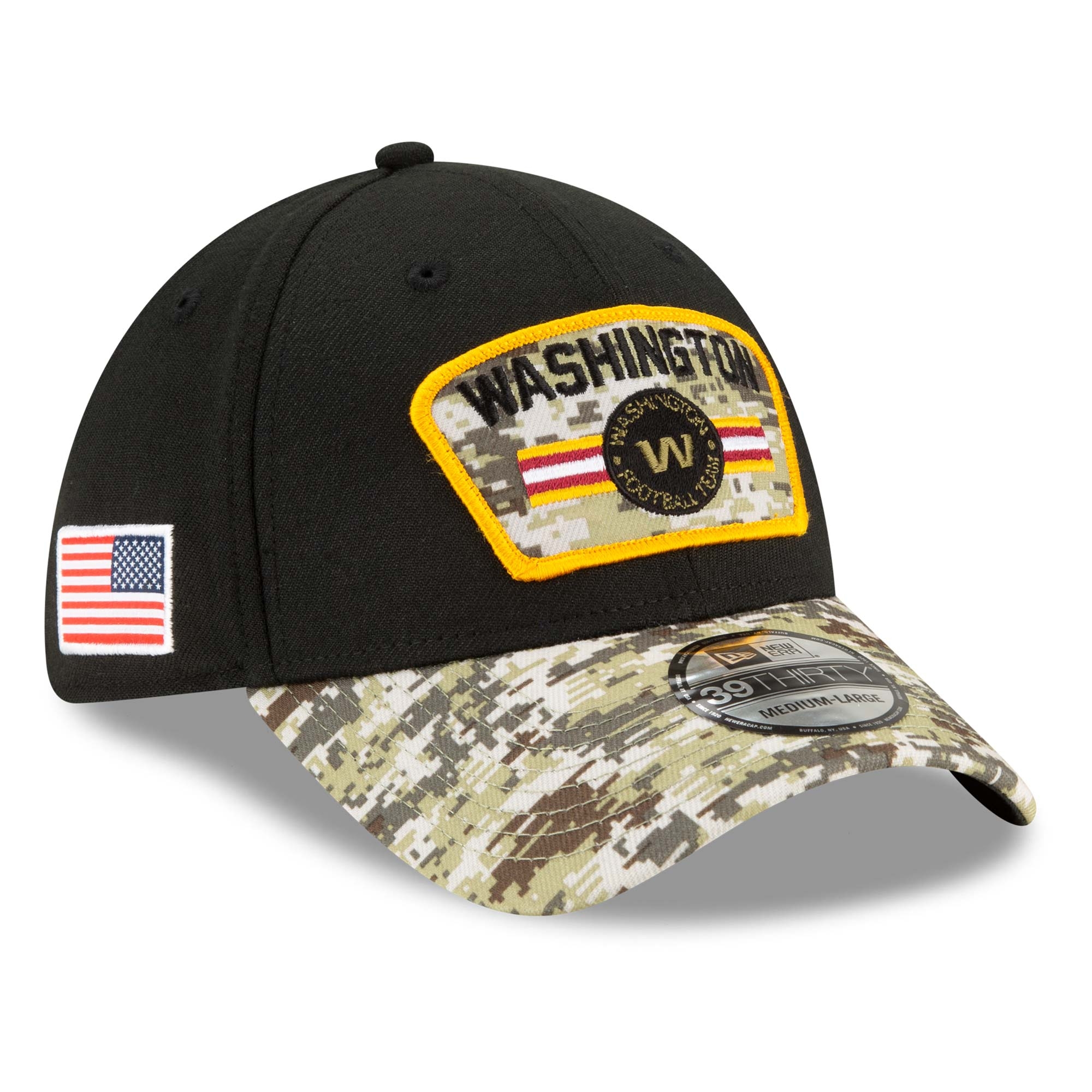 Washington Football Team 2021 NFL On-Field Salute to Service New Era 39THIRTY Flex Fit Cap